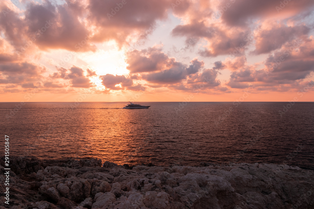 sunset over the sea