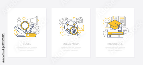 Designers tools - line design style icons set