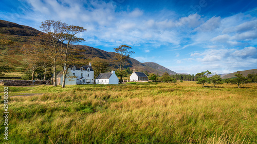 Cottages nestled under moutnains at Applecross photo