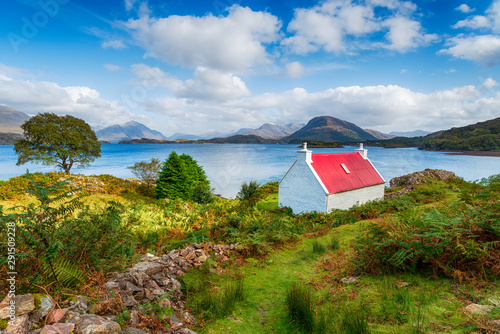 A pretty red roofed croft on the Applecross Peninsula
