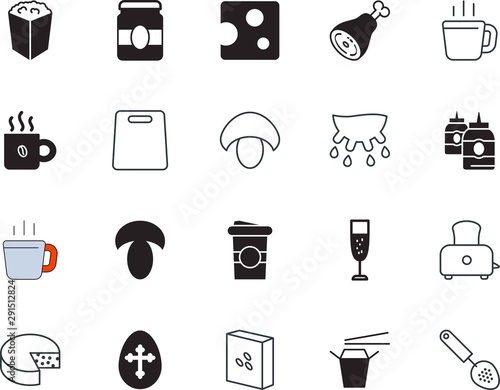 food vector icon set such as: homemade, sweet, mustard, knife, rice, happy, taste, pack, toast, utensils, bean, wheat, groat, dinner, chopping, cinema, sparkling, minimal, diet, vegetable, space