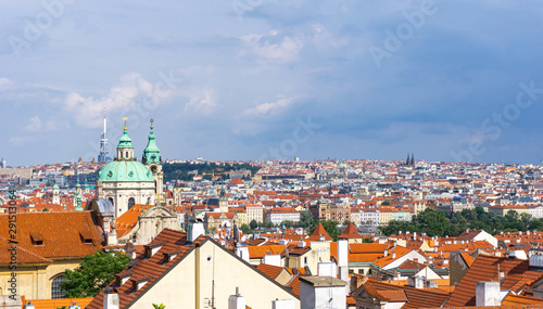 Panorama of Prague. Czech Republic. Top view of colorful roofs. © Create Hot Look