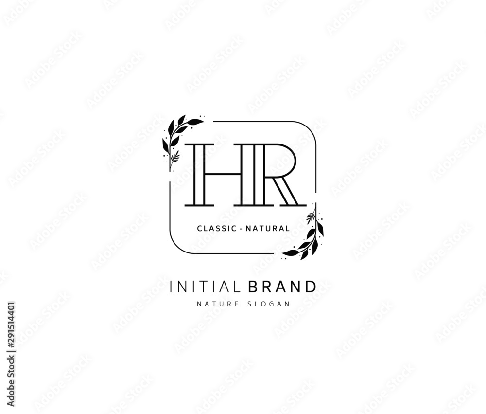 H R HR Beauty vector initial logo, handwriting logo of initial signature, wedding, fashion, jewerly, boutique, floral and botanical with creative template for any company or business. H R HR Beauty vector initial logo, handwriting logo of initial signature, wedding, fashion, jewerly, boutique, floral and botanical with creative template for any company or business.