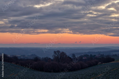 sunset in mountains