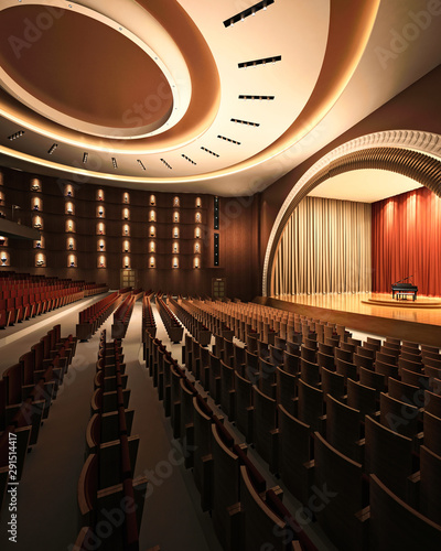 3d render of conference theater room photo