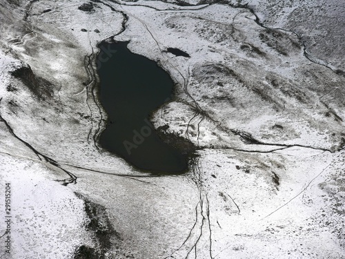 Εκτύπωση καμβά Gors plan sur lac d'Arizes sous la neige vue du Pic du Midi