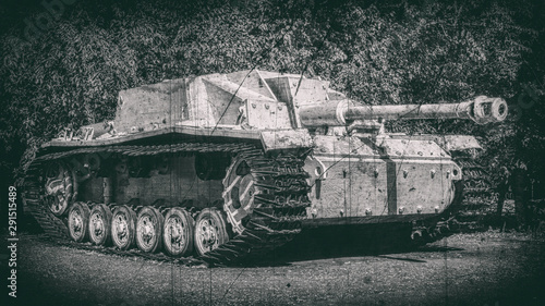 German fascist tank - the weapon of times of the 2 world war in park of the Victory