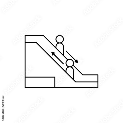 Shopping mall escalator icon. Element of shopping mall poll thin line icon