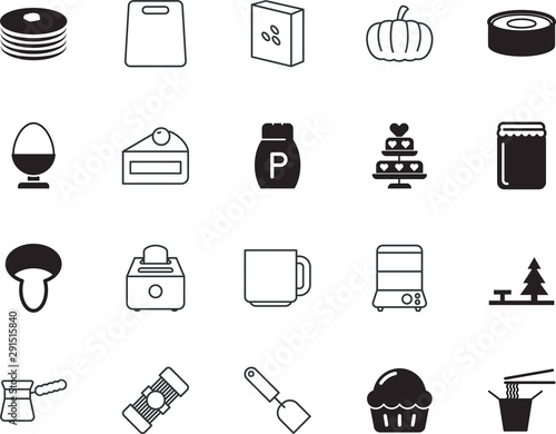 food vector icon set such as: dish, green, pot, fast, cereals, sport, camp, buckwheat, canned, paper, wooden, powder, feeling, pie, chop, blank, shape, culture, cute, tea, plank, closeup, cherry