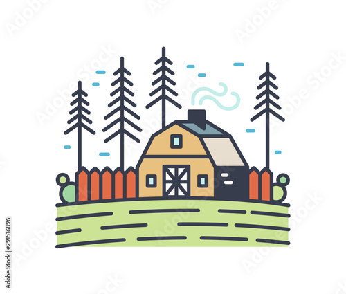 Colorful picturesque countryside landscape