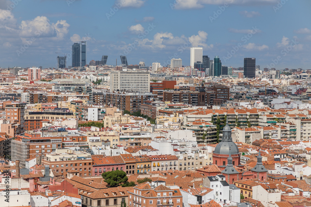 Obraz premium Panoramic aerial view in Madrid, capital of Spain, Europe.