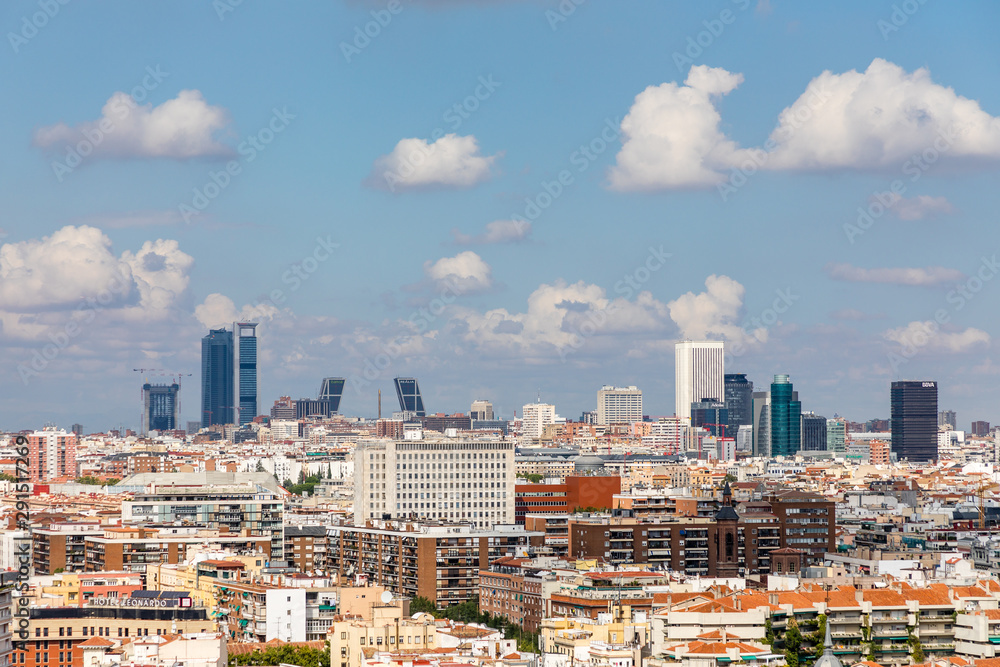 Panoramic aerial view in Madrid, capital of Spain, Europe.