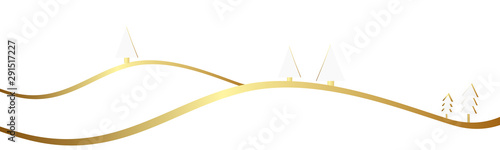 Winter Landschaft Gold Weiß Band Banner Welle Wellen