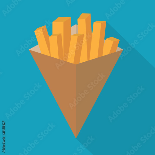 belgian fries or french fries icon- vector illustration