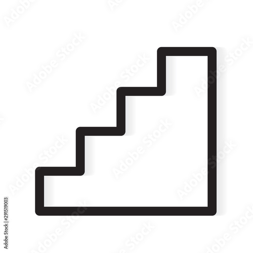 black stairs icon- vector illustration