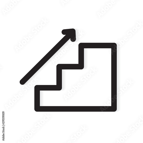 black stairs with arrow icon- vector illustration