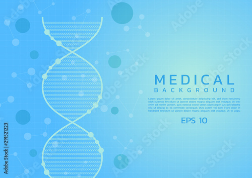 Medical dna design clean background care concept biology style with space for your text
