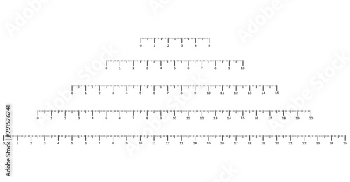 Measuring scale, markup for rulers. Vector illustration. photo
