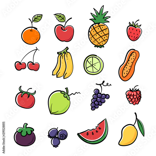 Colorful graphic fruit image, vector