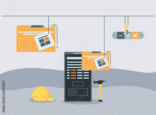 smartphone with webpage under cosntruction