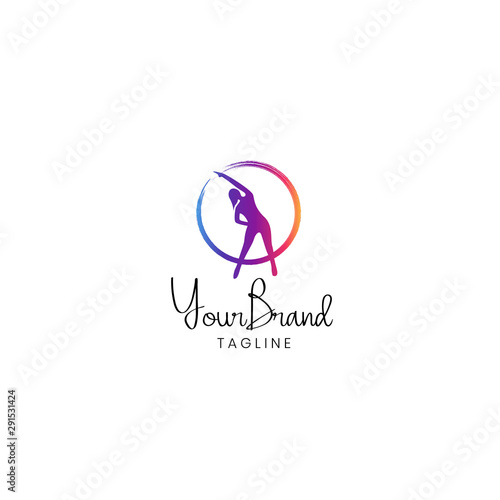 Fitness women logo design