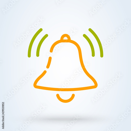 Message and chat notification bell outline vector icon