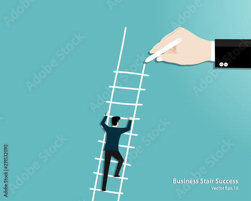 Hand draw ladder for a businessman