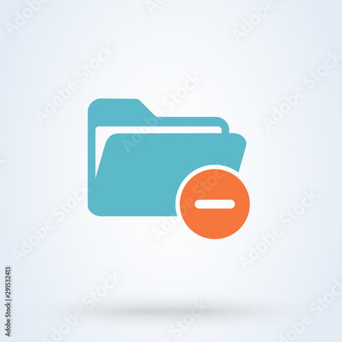 File minus Simple vector modern icon design illustration.