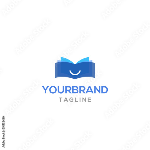 Book smile logo template