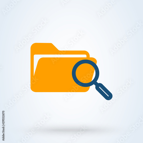 file document search, Simple vector modern icon design illustration.