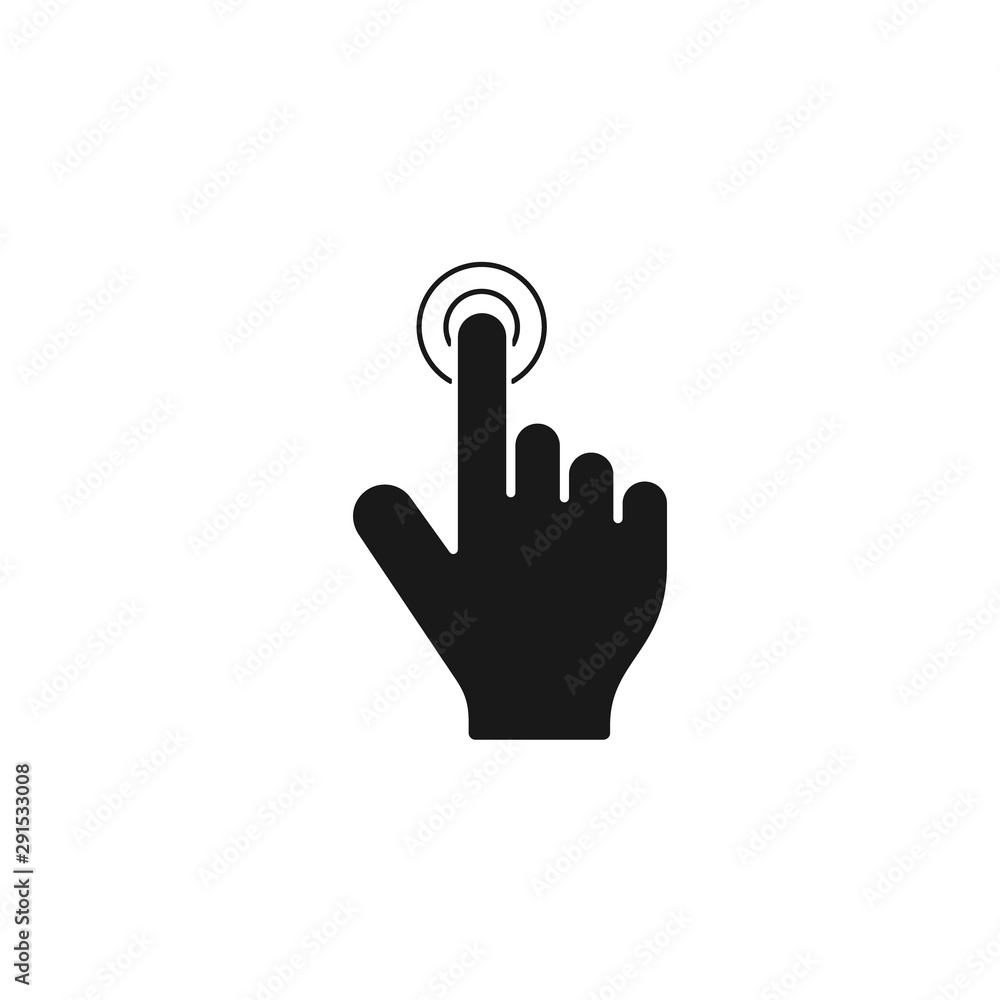Click icon, hand Touch symbol, Vector isolated flat illustration Click icon, hand Touch symbol, Vector isolated flat illustration