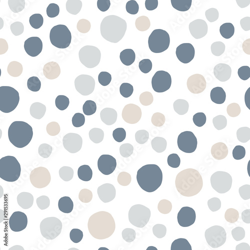 Abstract simple pebble shapes seamless pattern on white background.