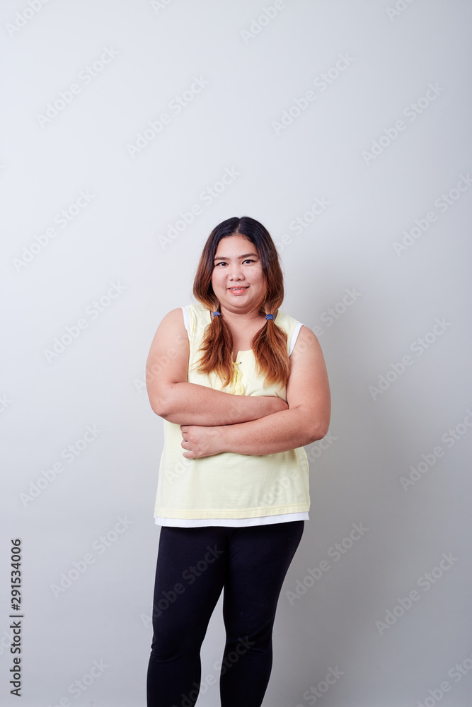 Portrait of Happy beautiful plump woman asian Portrait of Happy beautiful plump woman asian