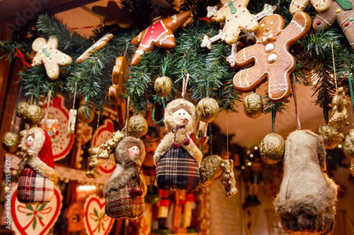 Fotografija Christmas decorations at Christmas market stall in Berlin Germany
