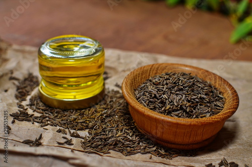 close up of the cumin indian spices photo