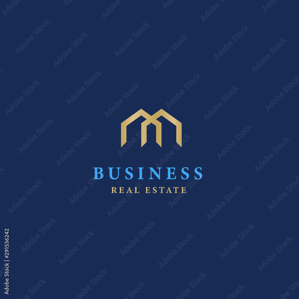 gold real estate logo on dark blue background gold real estate logo on dark blue background