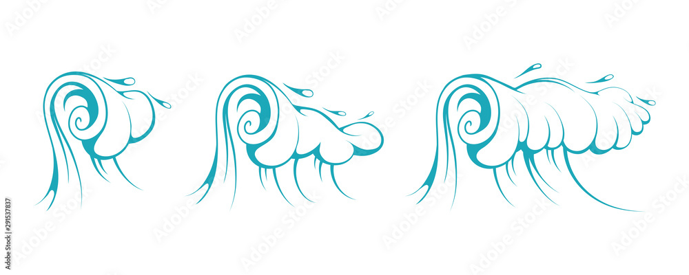 Sketch Ocean and Sea Waves. Wave Water Storm Sea Illustration. Nature Wave Water Storm. Vector graphics to design. Sketch Ocean and Sea Waves. Wave Water Storm Sea Illustration. Nature Wave Water Storm. Vector graphics to design.