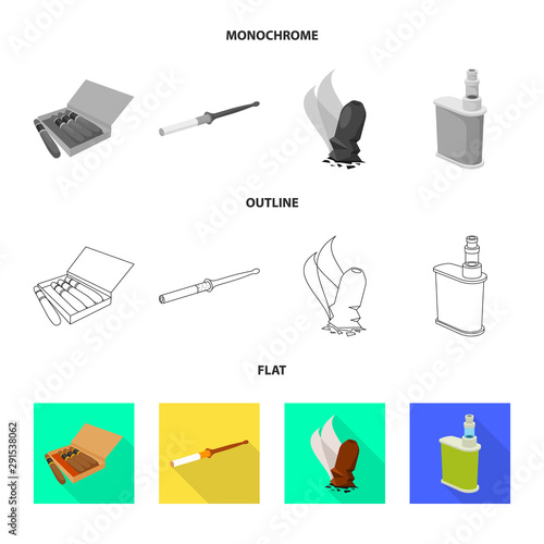 Vector illustration of accessories and harm symbol. Collection of accessories and euphoria stock symbol for web.