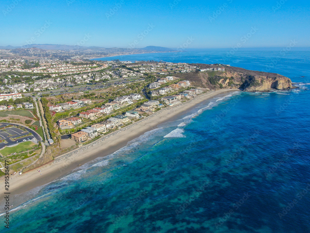 Fototapeta premium Aerial view of Monarch beach coastline