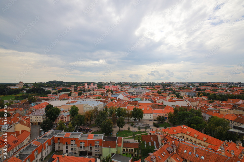 Vilnius cityscape from the Church of St. Johns with copyspace, Vilnius, Lithuania