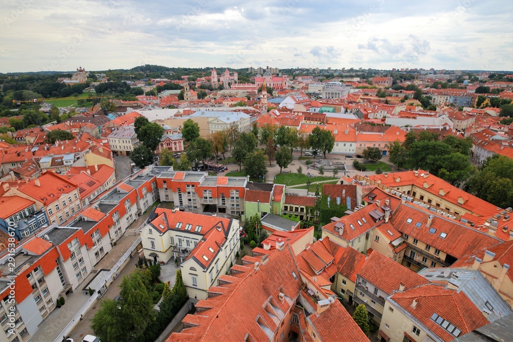Vilnius cityscape from the Church of St. Johns, Vilnius, Lithuania