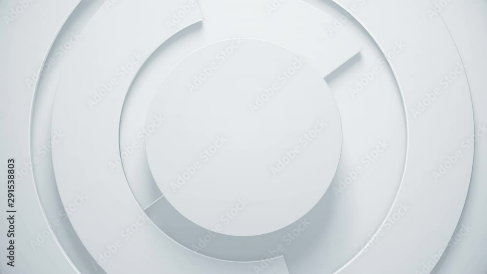 Trendy video background. 3d render texture with circle parts rotation. Spiral surface concept. Seamless loop.