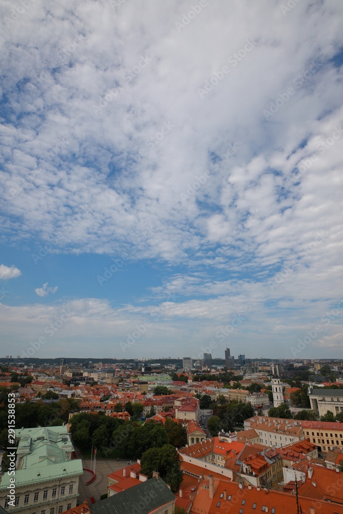 Vilnius cityscape from the Church of St. Johns with copyspace, Vilnius, Lithuania