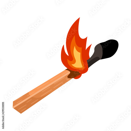 Isolated object of matchstick and match icon. Web element of matchstick and fire stock symbol for web.