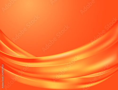 Elegant abstract background made of graceful folds of a silk fabric in red and orange colors.