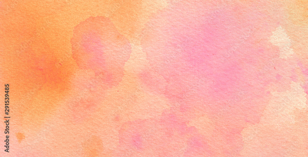 Pink and orange watercolor background with paper texture, soft pastel  blotches in artsy painting illustration with fringe bleed designs Stock  Illustration | Adobe Stock