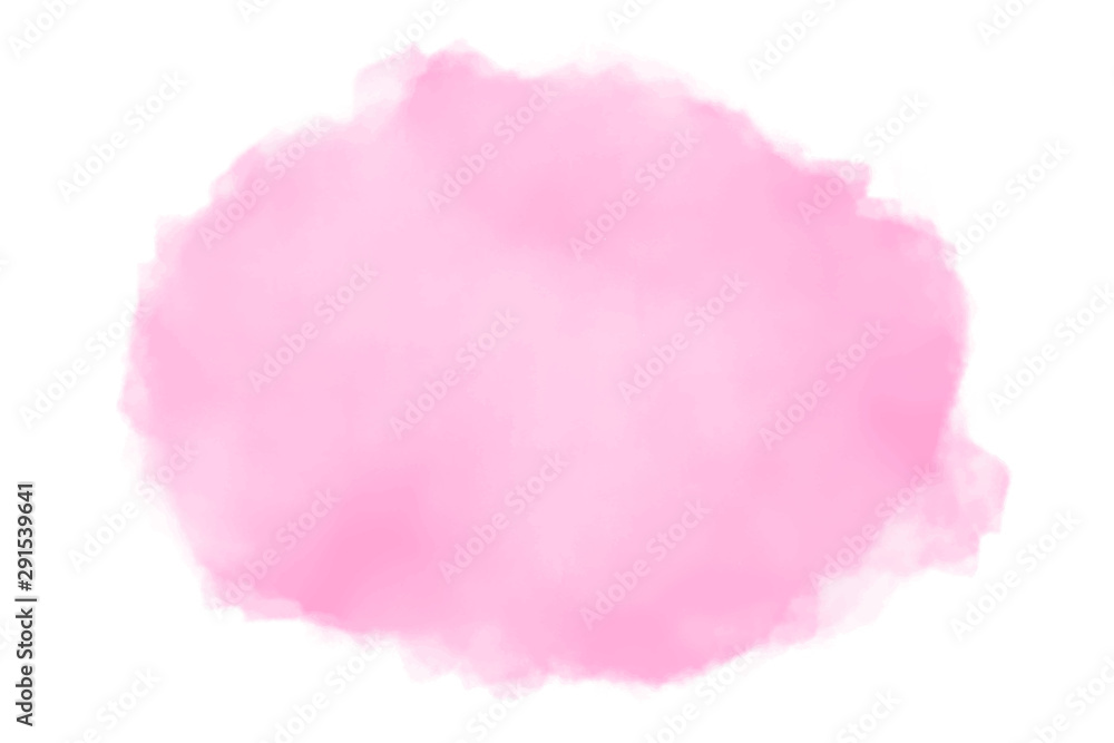 Abstract light pastel pink watercolor splash on white background