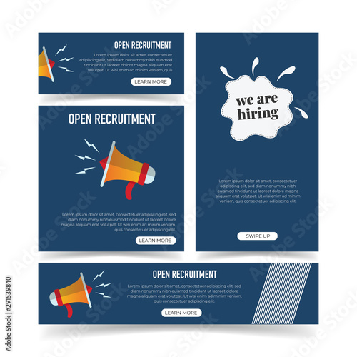 We are Hiring Poster or Banner Design. Job Vacancy Advertisement Concept