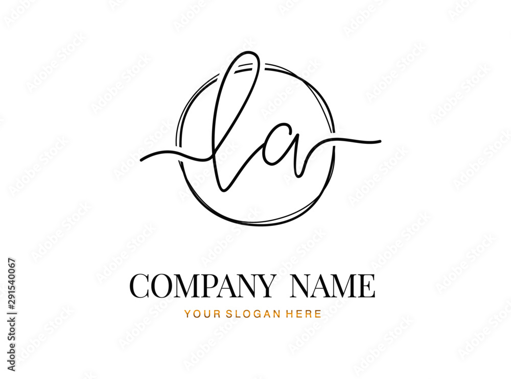 Initial Handwriting Logo Design Circle Beautyful Design Handwritten Logo  Fashion Stock Vector by ©Alcotra 348412752