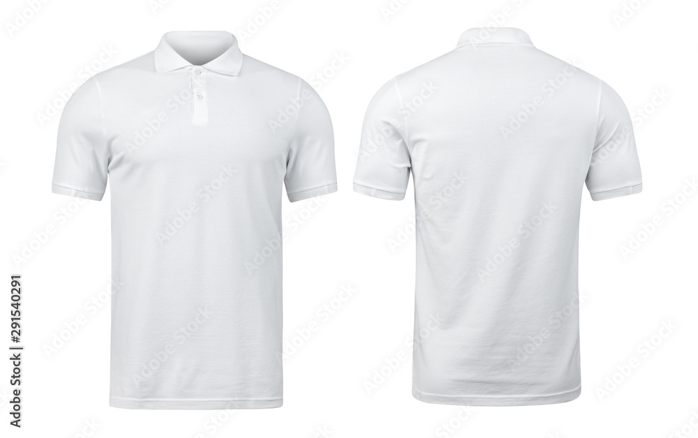 White polo shirts mockup front and back used as design template ...